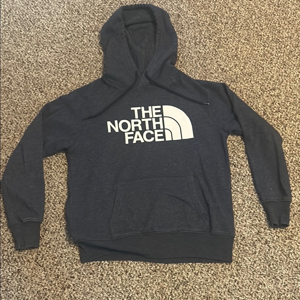 The North Face Blue Sweater with Logo and Hood